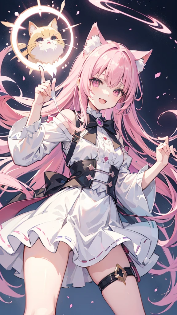 Pink Hair、ピンク目girl、Small breasts、Hair Bun、girl、Small breasts、Lolita、Bright smile、Looks about 15 years old、Petan Musume、short、目のhighlight、Sexy thighs、雨☔️、Wet costume、Your eyes are so beautiful、highlight