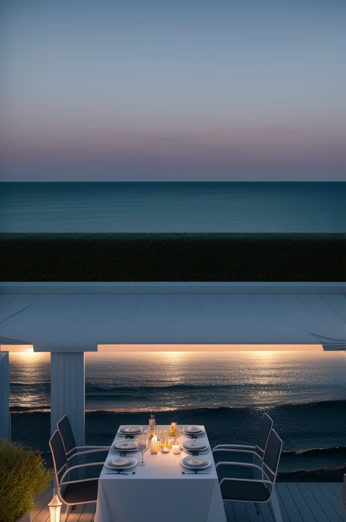Sea of night,field,Realistic,More realistic,Seaside terrace,8K Ultra HD, Digital SLR, Party Venue,Midnight Sea,View from the terrace