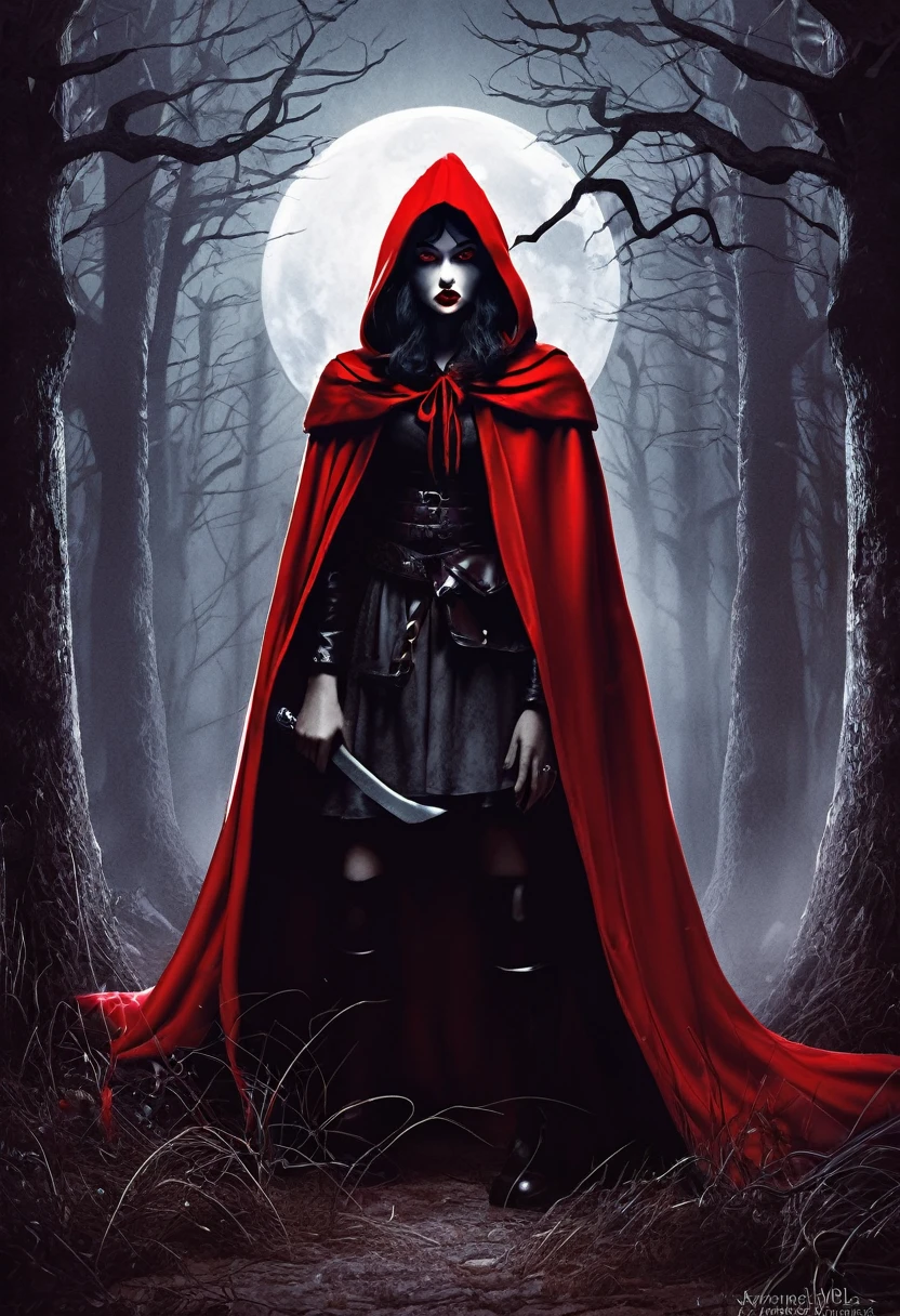 Evil Little red rding hood kild wolf  horror nightmear 
