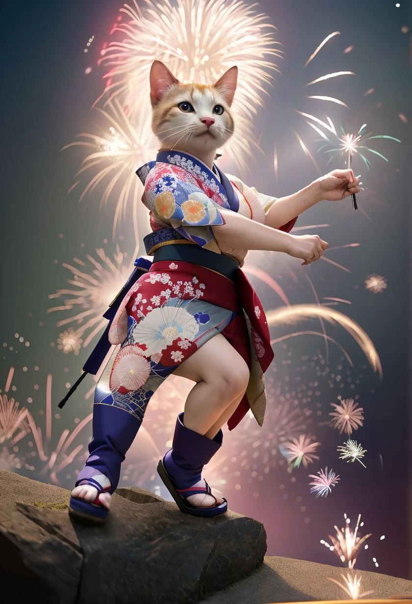花火の夜の猫たち / Cat under fireworks