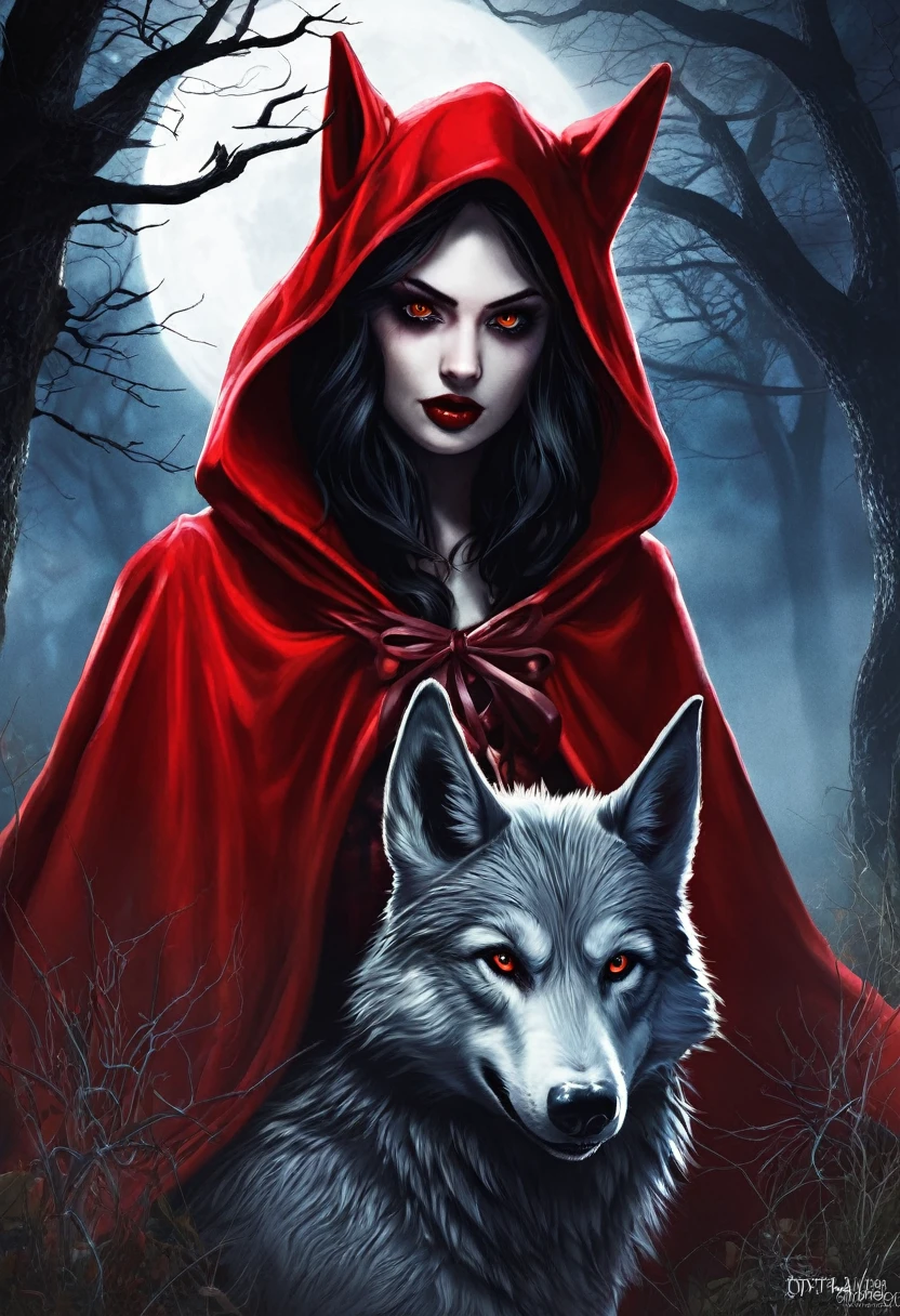 Evil Little red rding hood kild wolf horror nightmear