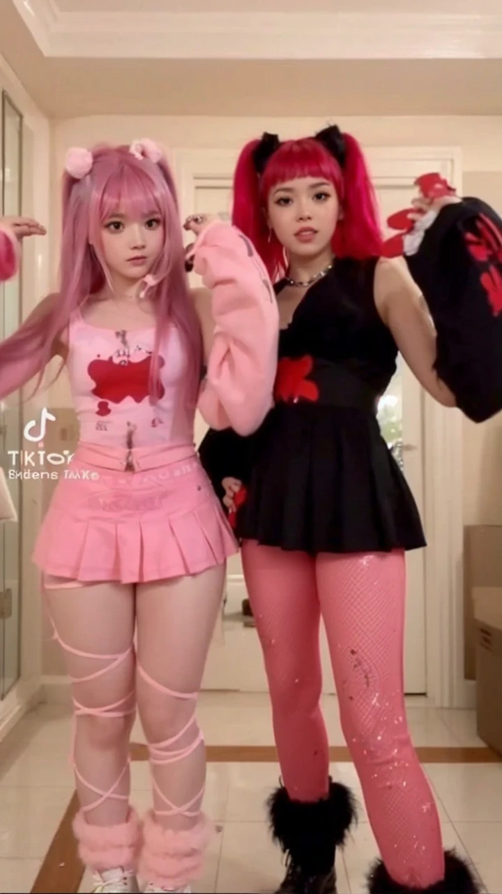 Leave it as it is, make the hair pink, pink hair, pink bangs, not black hair, pink hair, pink hair, pink hair