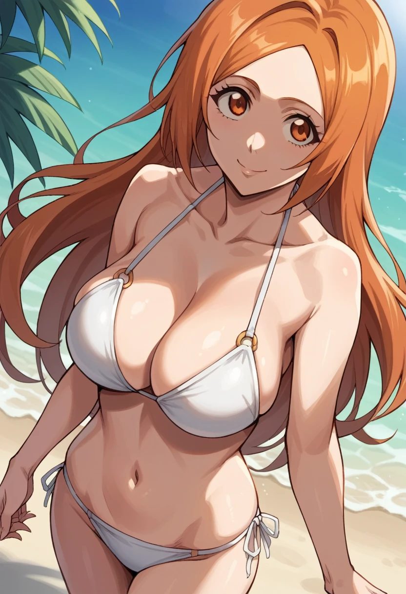 Generar una imagen realista de estilo anime de Nami de One Piece. Captura su apariencia distintiva con cabello naranja, and a cheerful expression. Make sure the picture reflects your adventurous and confident personality as shown in the anime.., cuerpo completo, Plano amplio , NSFW, Curvy athletic body, ojos naranjas, ojos naranjas, armpits, nude, desnudo, 浴室, bathing, 浴室, ducha, night