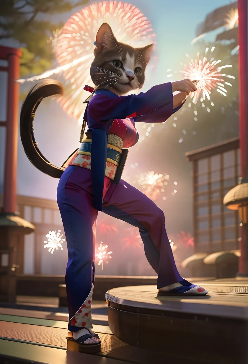 花火の夜の猫たち / Cat under fireworks