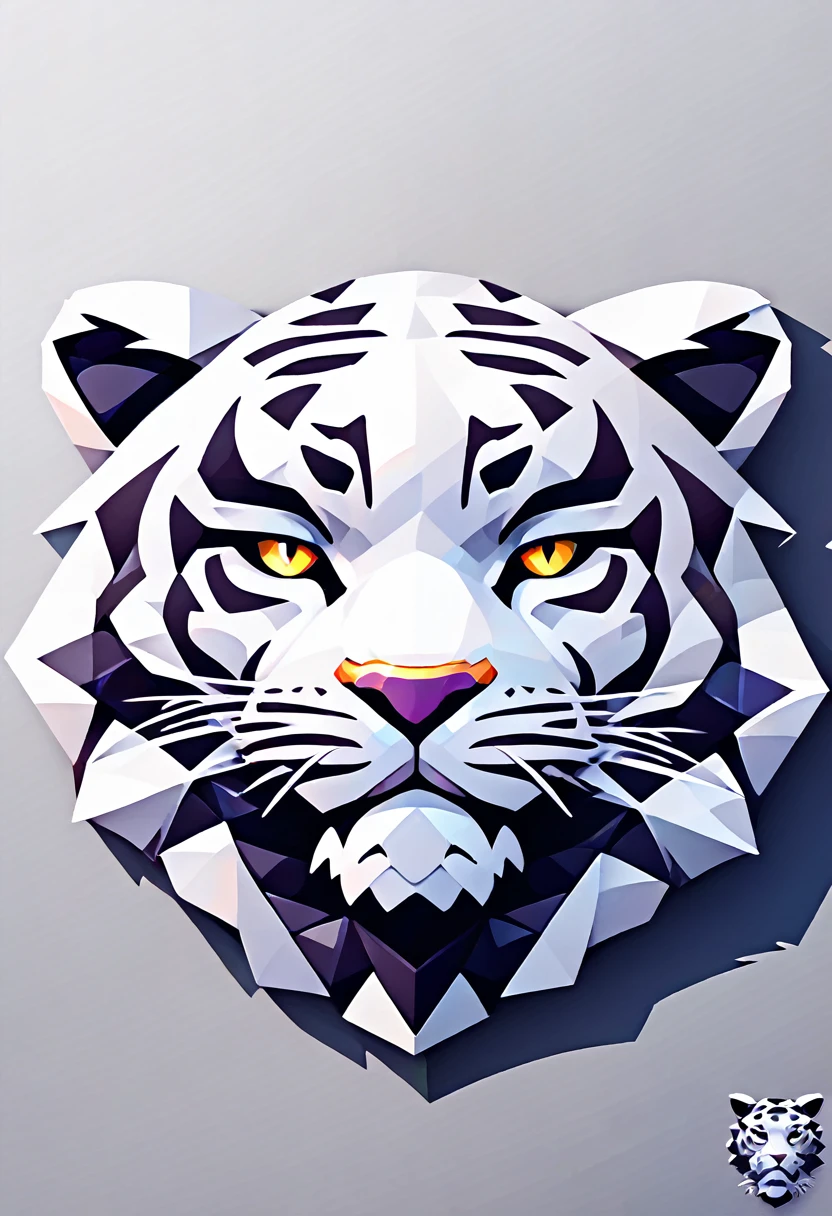 (low poly:2),(tiger head Avatar:1.5),Logo Design,Single color,(Front image:2),head avatar,(fierce:2),