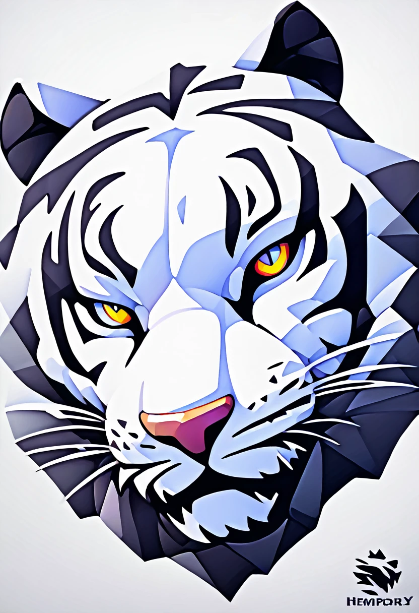 (low poly:2),(tiger head Avatar:1.5),Logo Design,Single color,(Front image:2),head avatar,(fierce:2),