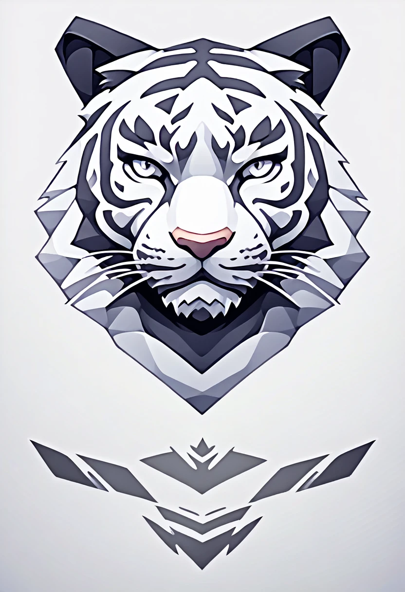 (low poly:2),(tiger head Avatar:1.5),Logo Design,Single color,(Front image:2),head avatar,(fierce:2),