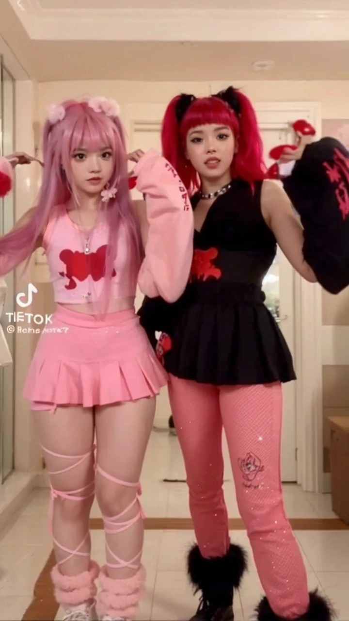 Leave it as it is, make the hair pink, pink hair, pink bangs, not black hair, pink hair, pink hair, pink hair