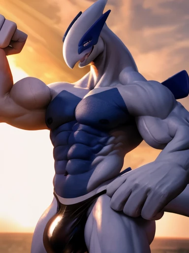 lugia(Pokemon). muscular, male, because background, ultra correct anatomy, Detailed crotch, High quality, 4K, 8K. Black speedo. Nice huge bulge. Nice Sunlight. VerySexy manly pose. Standing. Teasing seductively. Flexing seductively.

information
