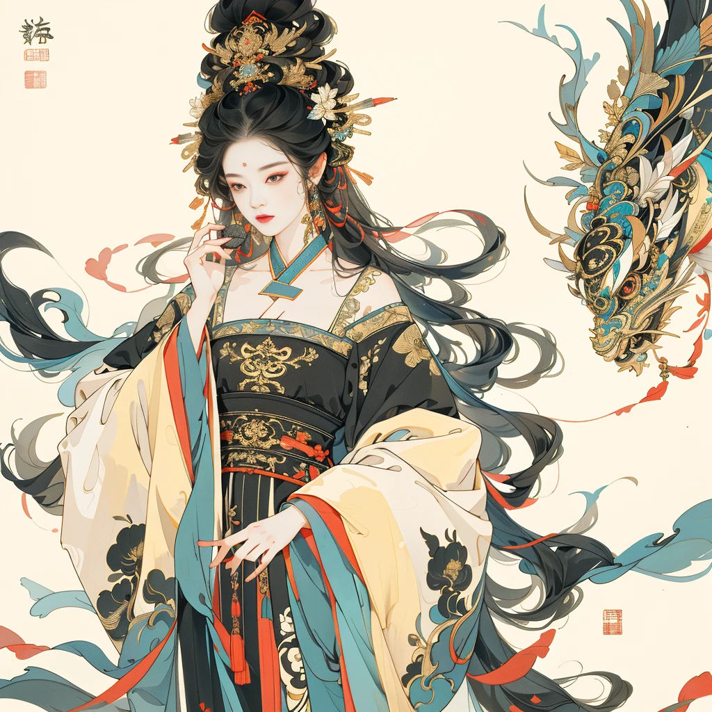 A girl, ancient Chinese costume, whole body, sunshine, clear face, clean white background, masterpiece, super detail, epic composition, ultra HD, high quality, extremely detailed, official art, uniform 8k wallpaper, super detail, 32k