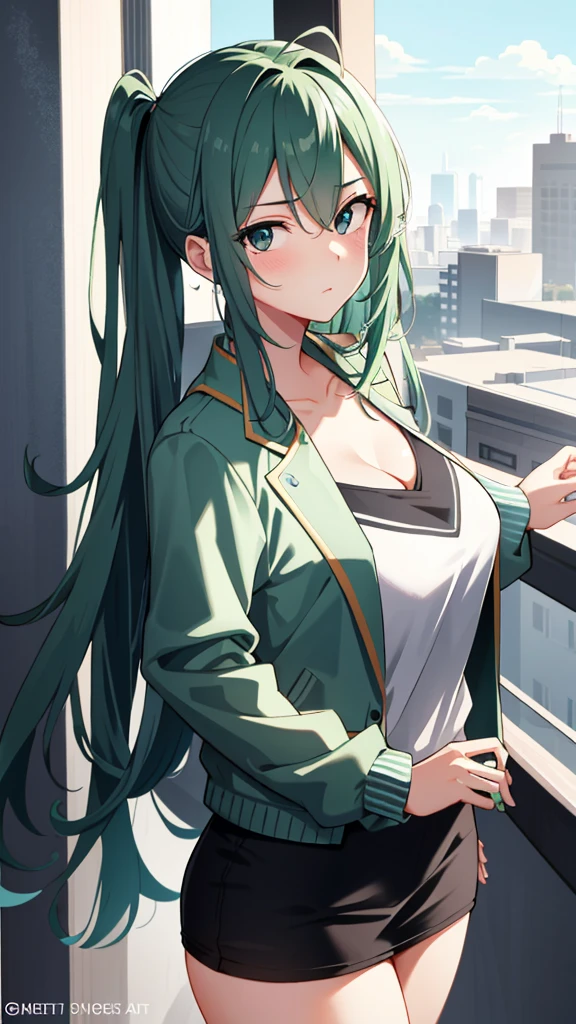 (Best quality at best,4K,8K,A high resolution,tmasterpiece:1.2),ultra - detailed,(actual,realisticlying,Photorealistic:1.37),Anime girl posing in bikini on the street, of anime girls, Cute girl with anime visuals, Petite and elegant Lori, smooth anime cg art, animemanga girl, Long haired green hair anime girl, Beautiful anime boy, attractive anime girls, style of anime, anime goddess, anime visual of a young woman, Anime art style from Pixiv, , vivd colour, 动态照明