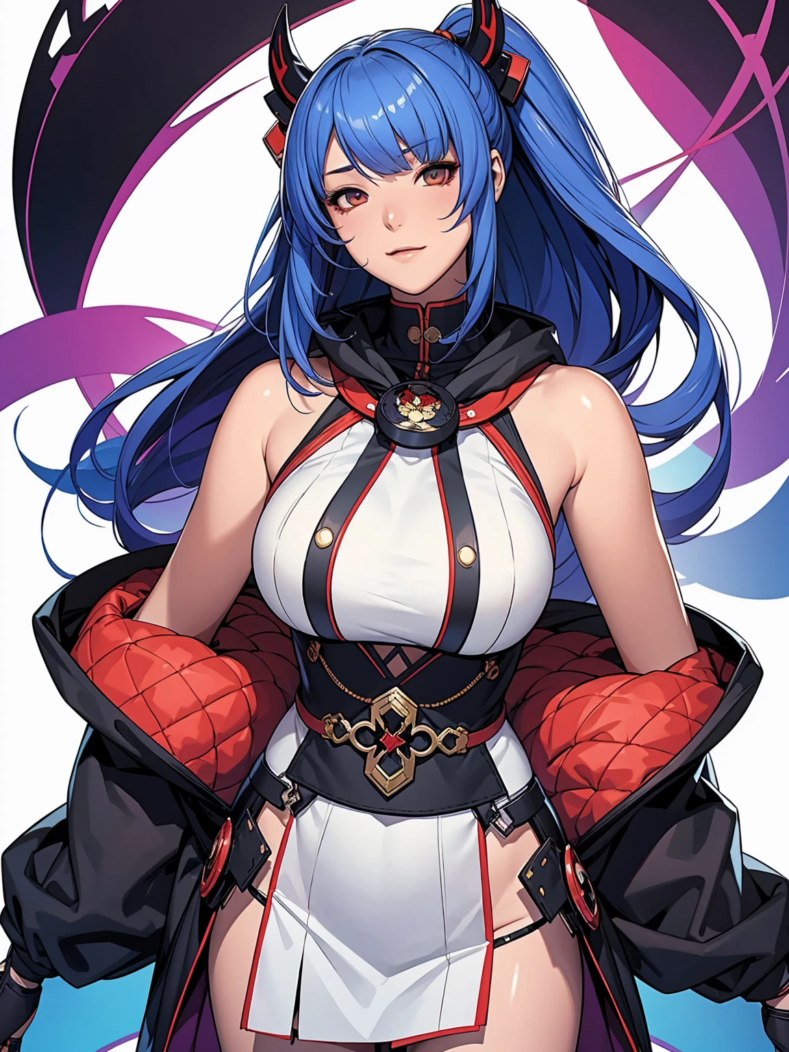 1girll, 独奏, standing on your feet, hair adornments, Blue eyes,, mechanicalparts, electrical wires, electric cables, Failure effect, terror, sci-fy, A futuristic, background inside dark, neonlight, cyber punk perssonage, hyper realisitc, eerie, unnerving, spine-chilling, terror, onesie,Blue eyes,Venom possession,Blackened,Long red gloves,Jumpsuits,Skinny one-piece latex clothing,Highlight her gorgeous figure,Wrap the whole body,symbiote,((Raised sexy)),onesie,Blue eyes,Venom possession,Blackened,Long red gloves,Jumpsuits,Black latex clothing,Red eyes,Best quality, high resolution, Ultra-detailed, Vivid texture, Mask, Skinny one-piece latex clothing, bangs, Blue hair,Wear socks,Blackened,Wrapped in black slime,A sad expression,Say goodbye to the gaze,Red coat,long eyelasher, solid circle eyes, Light smile, Ear blush, Dark blue hair, hair between eye, Short hair,, Mad eyes,, Crazy smile, Sad smile, Evil smile, crazy, jitome, shaded, Yandere, chin grab, disdain, Evil, Crazy smile, Colored inner hair, Blue hair, Dark blue hair, surrealism, shadowing, anaglyph, stereograms, tachi-e, angle of view, Atmospheric perspective, Chiaroscuro, Cinematic lighting, 8K, Super detail, ccurate, Best quality, hyper HD, retinas, Masterpiece, Textured skin, Award-Awarded, A high resolution, Best quality, Super detail, best qualtiy, 8K, digitial painting,Red coat,Anime girl in red cape