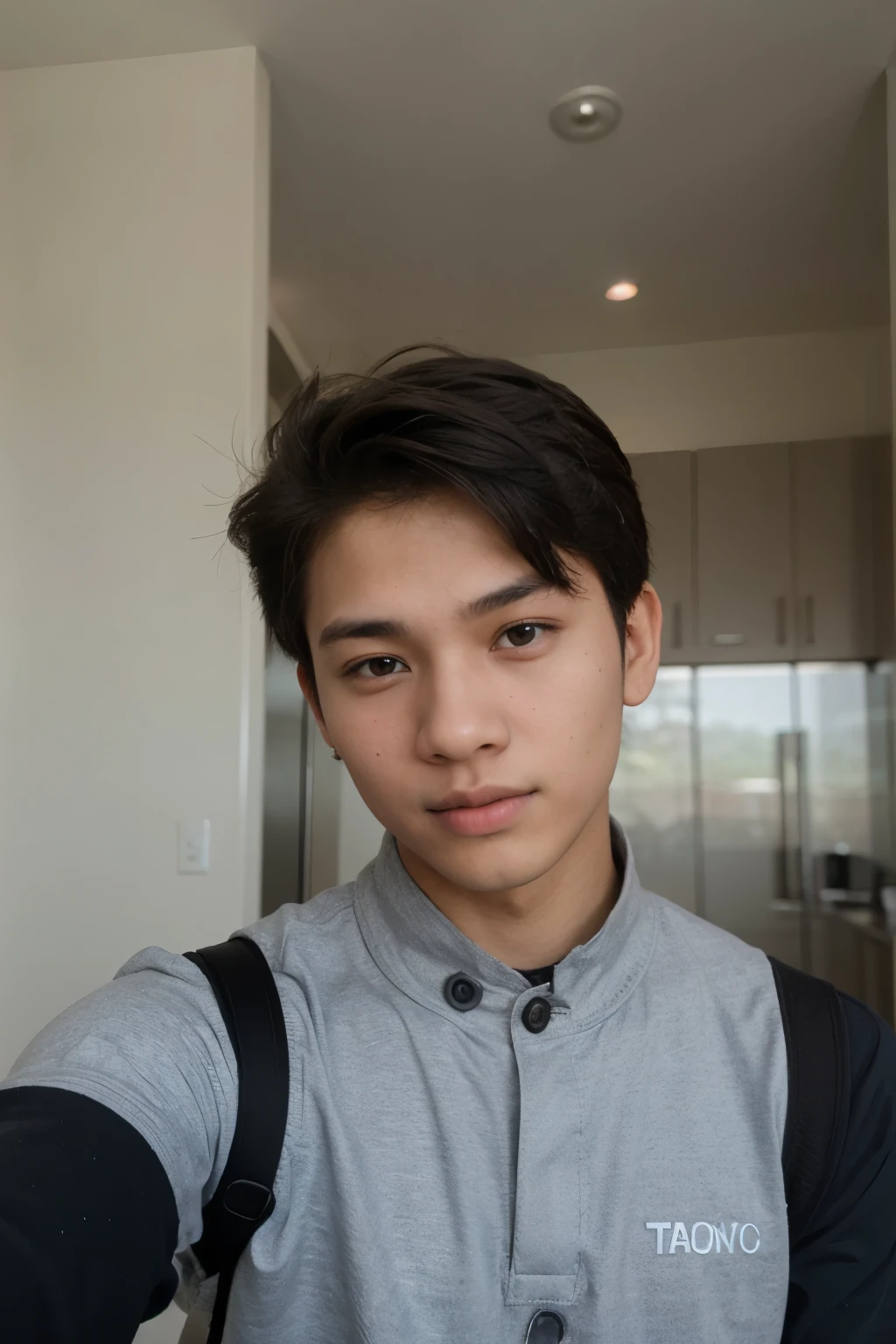 Filipino 15 years male old taking selfie
The same person but he wear polo