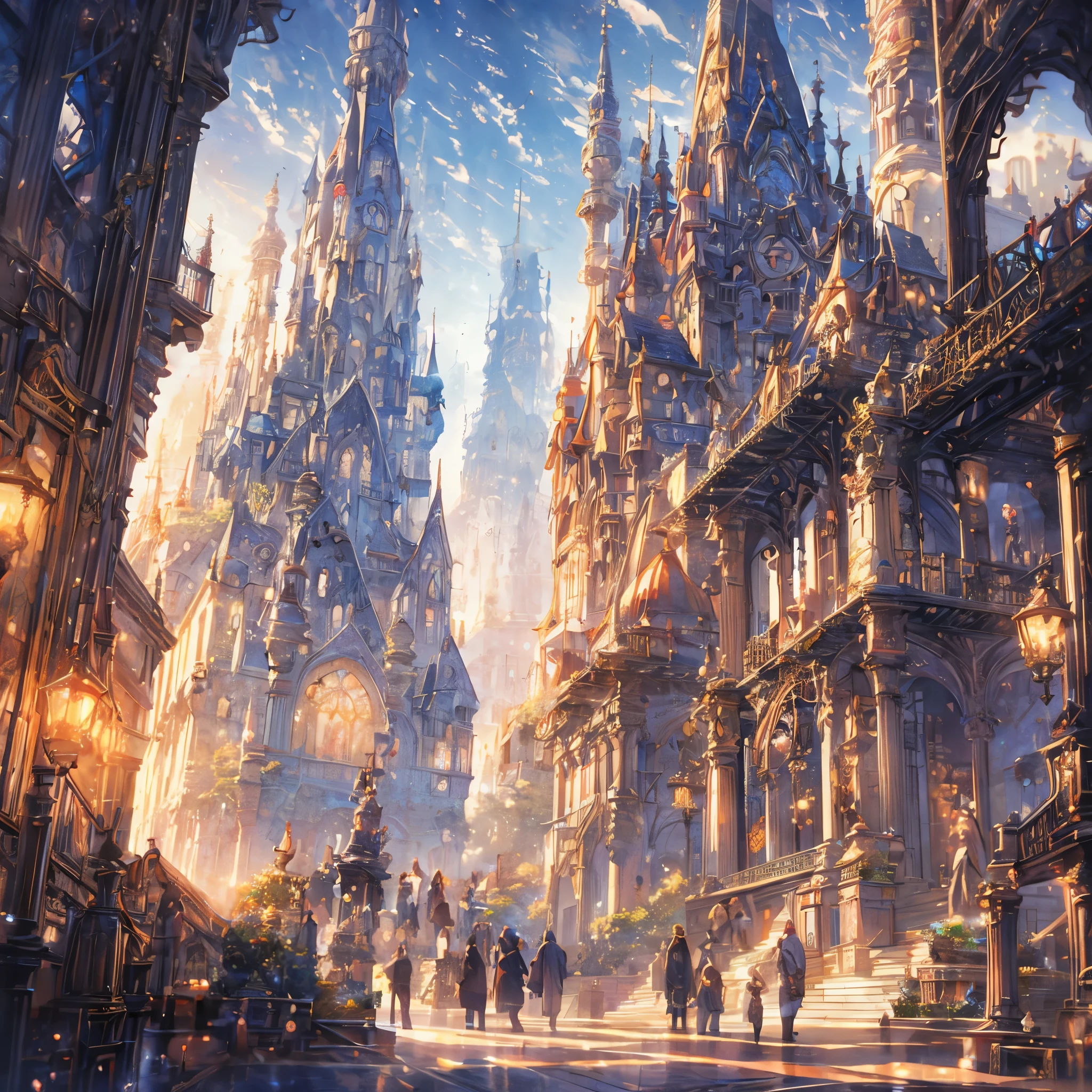 mist, Written by Thomas Kinkade, Aaron Wiesenfeld、Beksinki、Adrian Eversen、Geodiminus plankevicius、Escher, Intricately sophisticated textures, Matte Painting Details, Deep color, wonderful, Intricate details