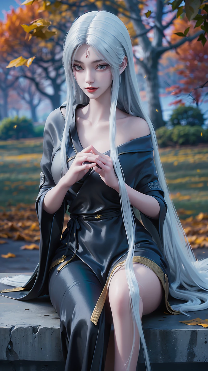 Araffe lady in black dress sitting on ledge over pond, seductive Tifa lockhart portrait, Tifa, Beautiful and charming anime woman, Popular on cgstation, Tifa lockhart, Beautiful goddess, glamorous Tifa lockheart, Japanese Goddess, Realistic anime girl rendering, Anime Goddess, Beautiful fantasy queen, Attractive anime girl, Popular on cgstation内容，(((White long hair)))，(((Green eyes))，((Black robe))，((Place one hand on your chest))