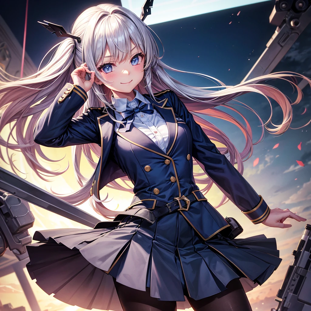 Best Quality,middle School girls,Superpowered girl,Blitzkrieg,Electromaster,smile,Highest quality,Big Breastulti-colored hair,Cute uniform,She has her bangs down,blazer,Academy,future,cardigan,Beautiful girls,Horny girl,Naughty Girlasterpiece,perfection,Long Hair,tights,perfectionに描かれている