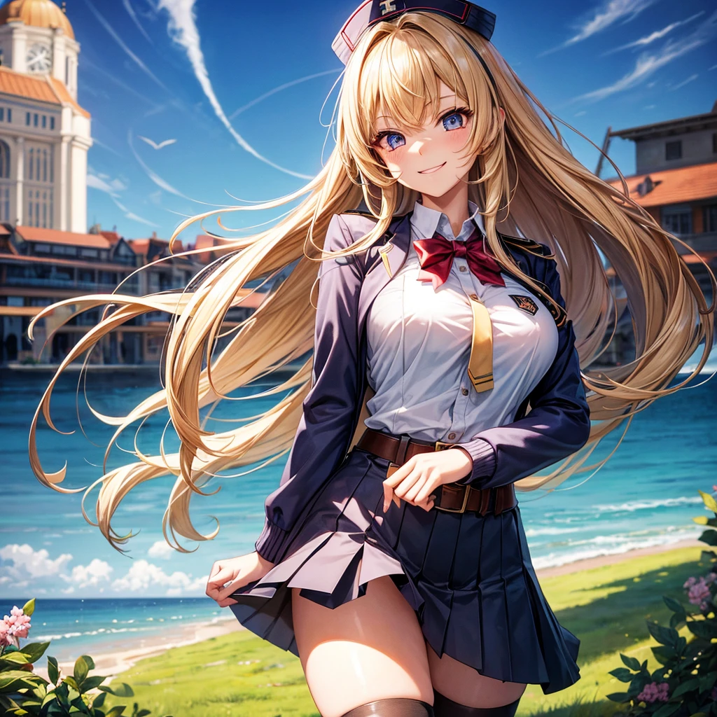 Best Quality,middle School girls,Superpowered girl,Blitzkrieg,Electromaster,smile,Highest quality,Big Breastulti-colored hair,Cute uniform,She has her bangs down,blazer,Academy,future,cardigan,Beautiful girls,Horny girl,Naughty Girlasterpiece,perfection,Long Hair,tights,perfectionに描かれている