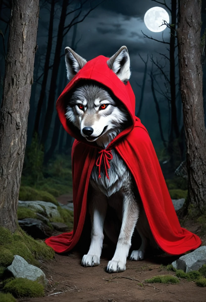 Evil Little red rding hood kild wolf  horror nightmear 