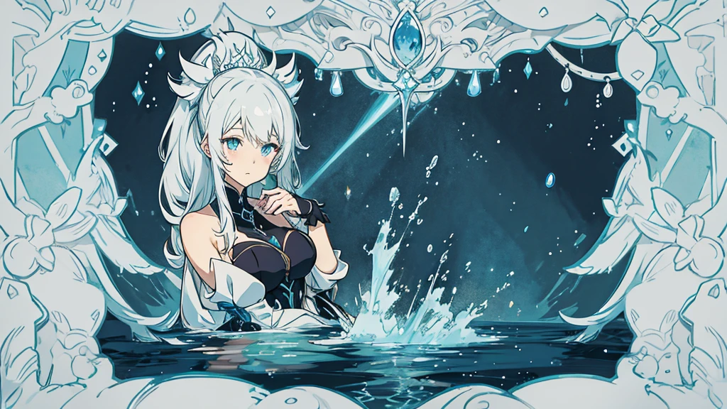 anime styling, Noelle Silva Trevo Negro, water handling, sem background