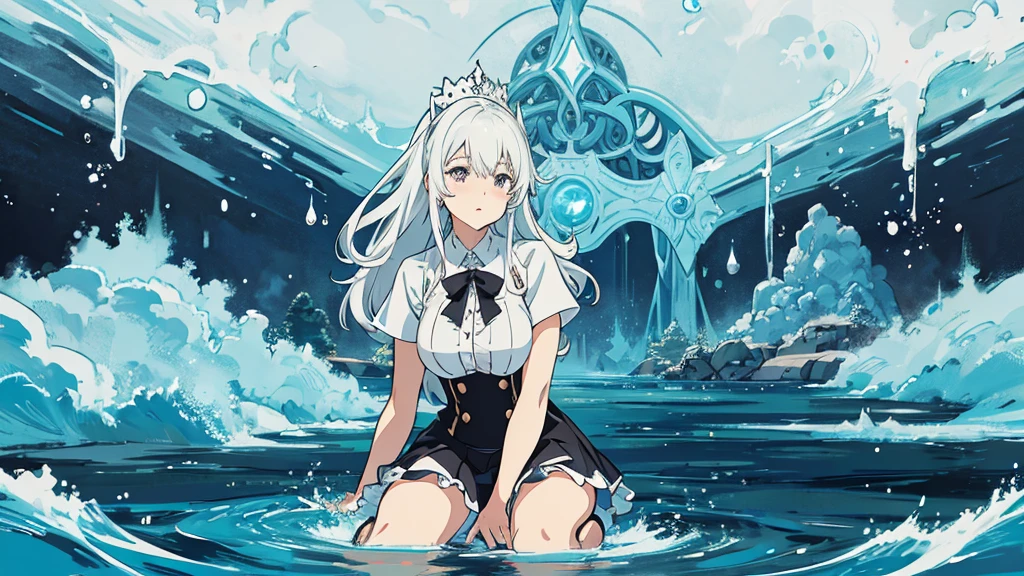 anime styling, Noelle Silva Trevo Negro, water handling, sem background