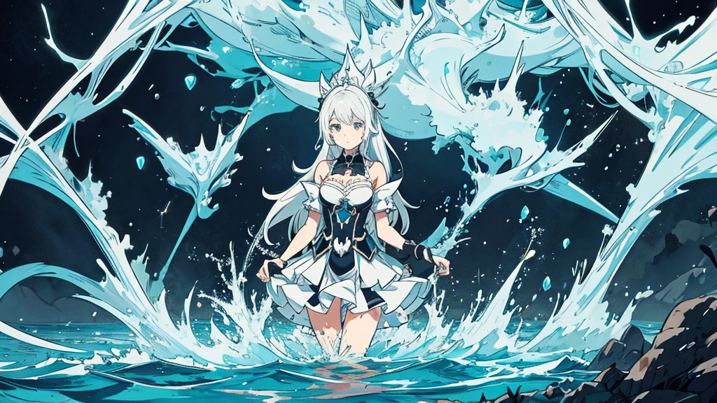 anime styling, Noelle Silva Trevo Negro, water handling, sem background