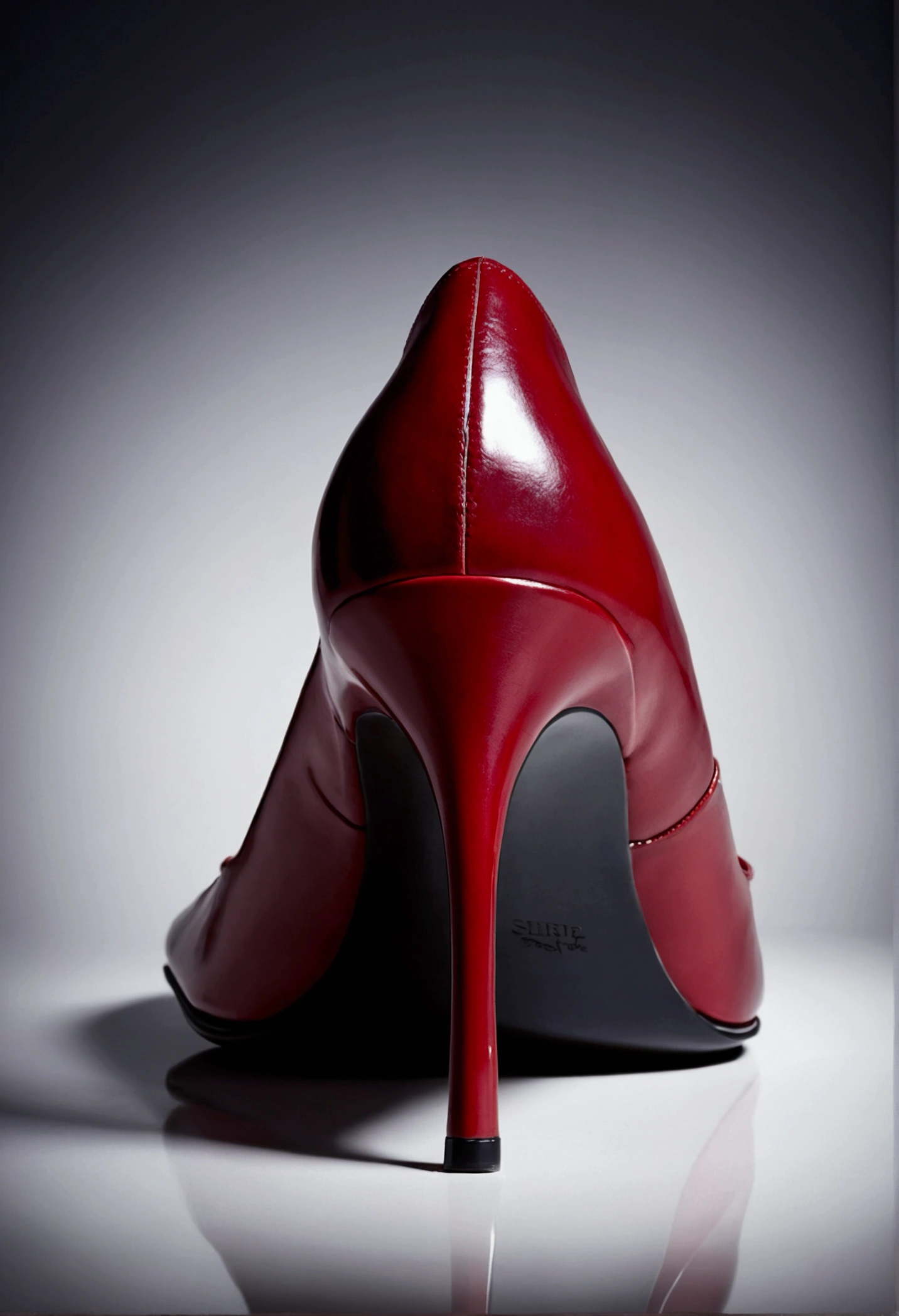 Image of a dark red high heel shoe