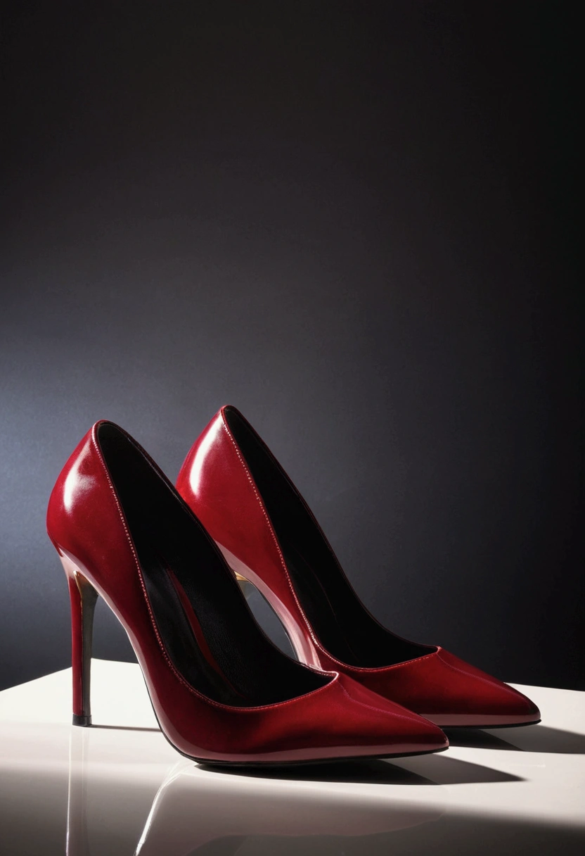 Image of a dark red high heel shoe