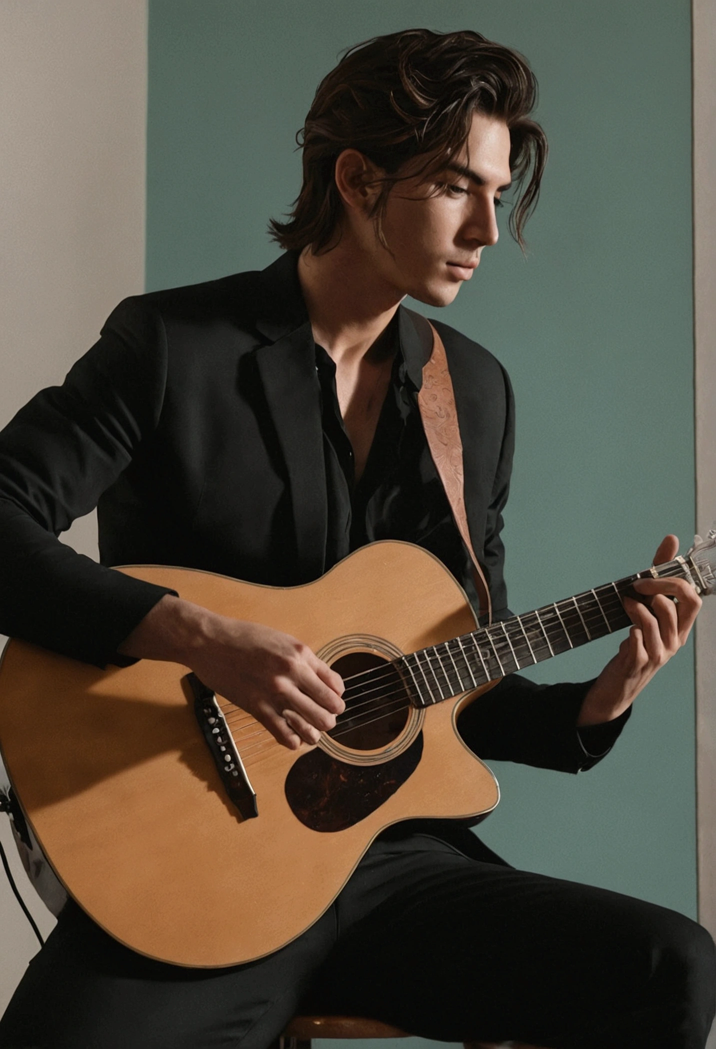 aesthetic playing guitar