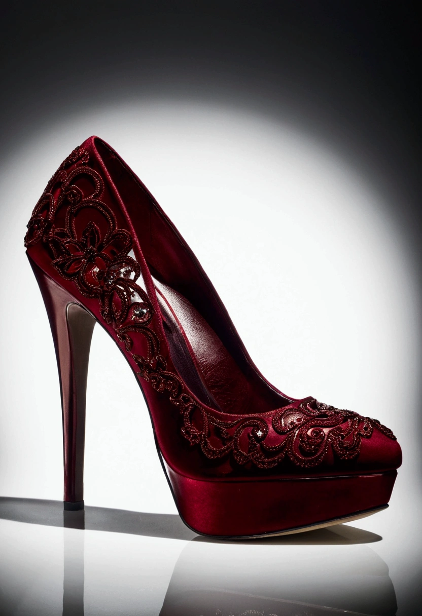 Image of a dark red high heel shoe