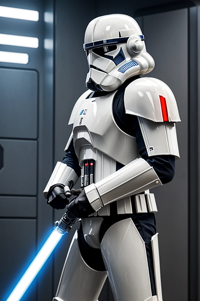 Clone trooper with an lightsaber and sick armour