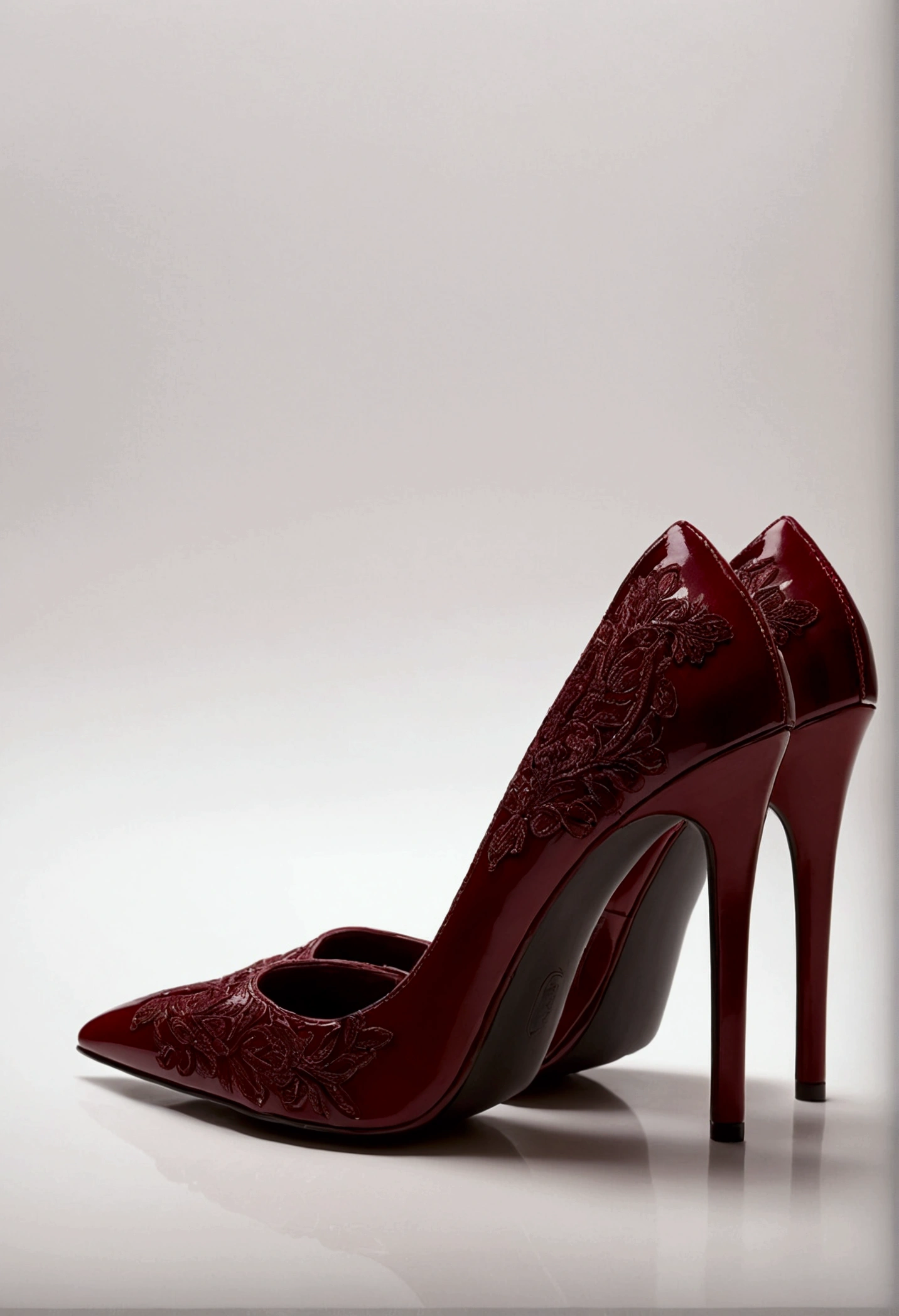 Image of a dark red high heel shoe