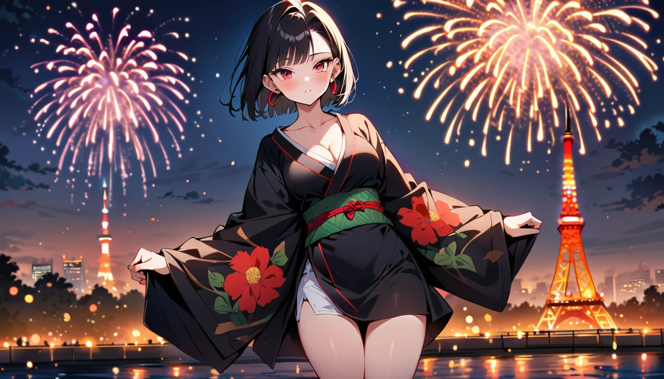 (Vulgar,nsfw),
((sexy cute mini kimono and elegant beautiful white laced panties)),
((looking back)),♥(Japanese beautiful flower printed kimono,yukata),((1girl,cute,young,semi long beautiful black hair,blunt bangs,twin tales,beautiful eyes)),(solo),((masterpiece, highest resolution,best quality)), (beautiful illustration),(Japanese beautiful flower printed kimono,yukata),(flat sitting on the tatami mat), (innocent cute laugh,teeth),cinematic lighting,Japanese Festival,stall,fireworks,night sky,full moon,shooting star,
