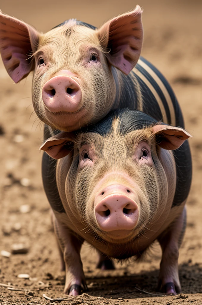 the pig bee, human version, realistic photo