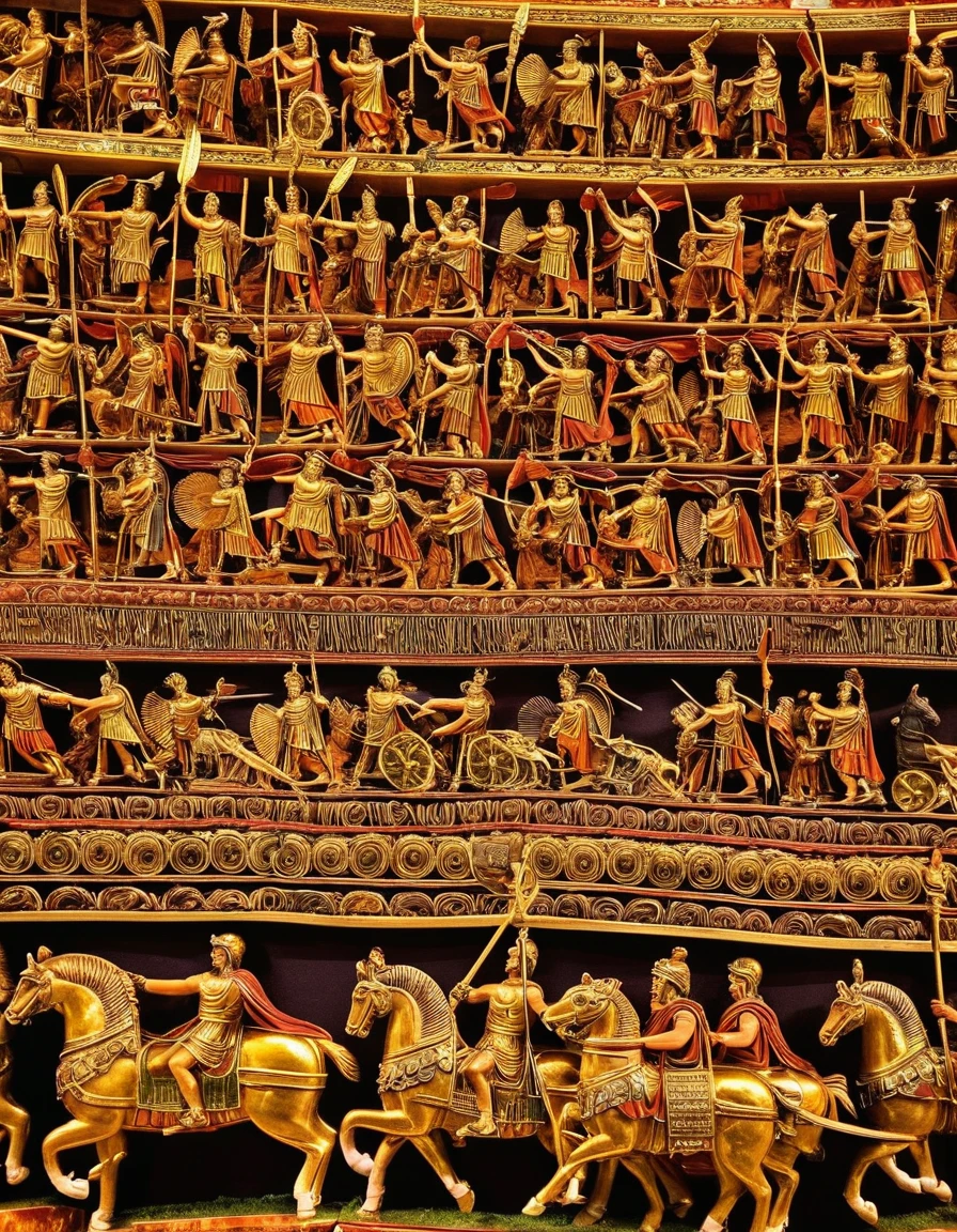 A mesmerizing display of the Roman Empire - chariots with warriors on them fighting each other Dreams and magic...
