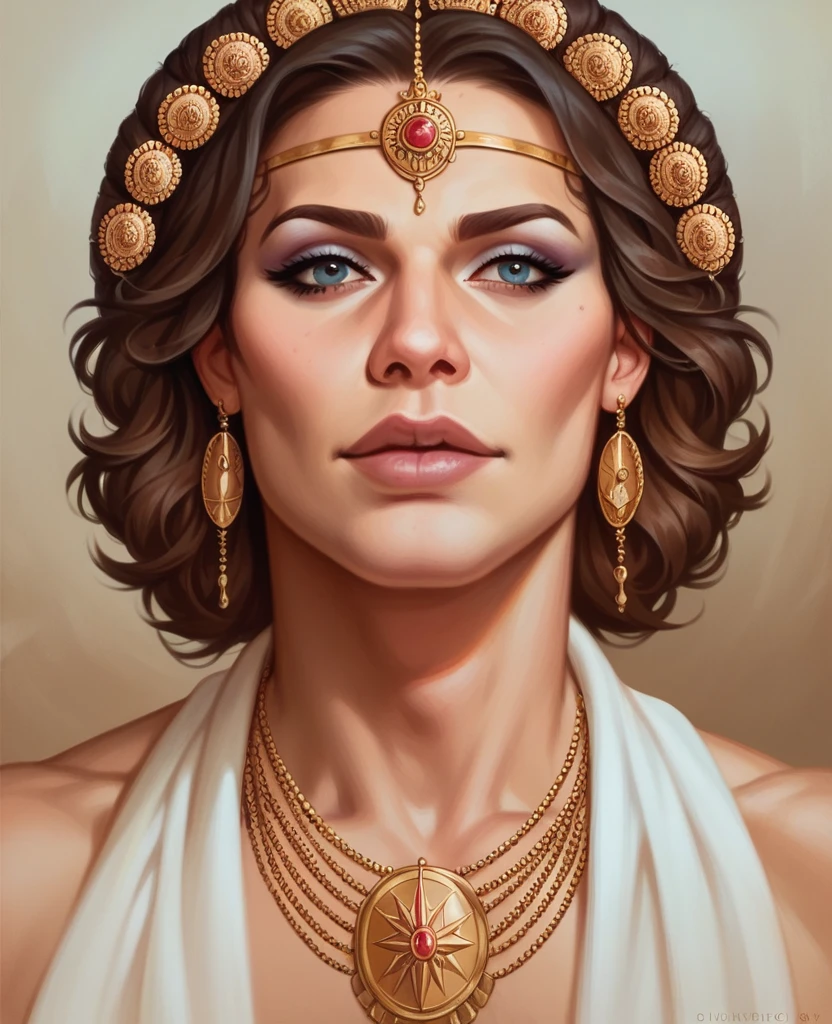((best qualityer)), ((work of art)), (detailded), Byzantine emperor, (Justinian), historic photo, meticulously detailed, best pose, best photo, best known portrait, 6th century, Greek-Slavic ethnicity, skin detailed,