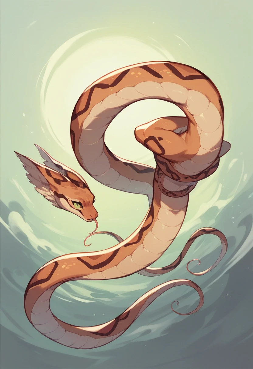 Pale green flying snake animated