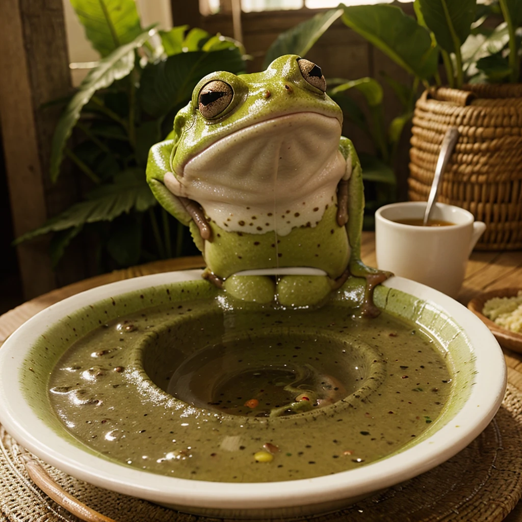 Disgusting frog soup