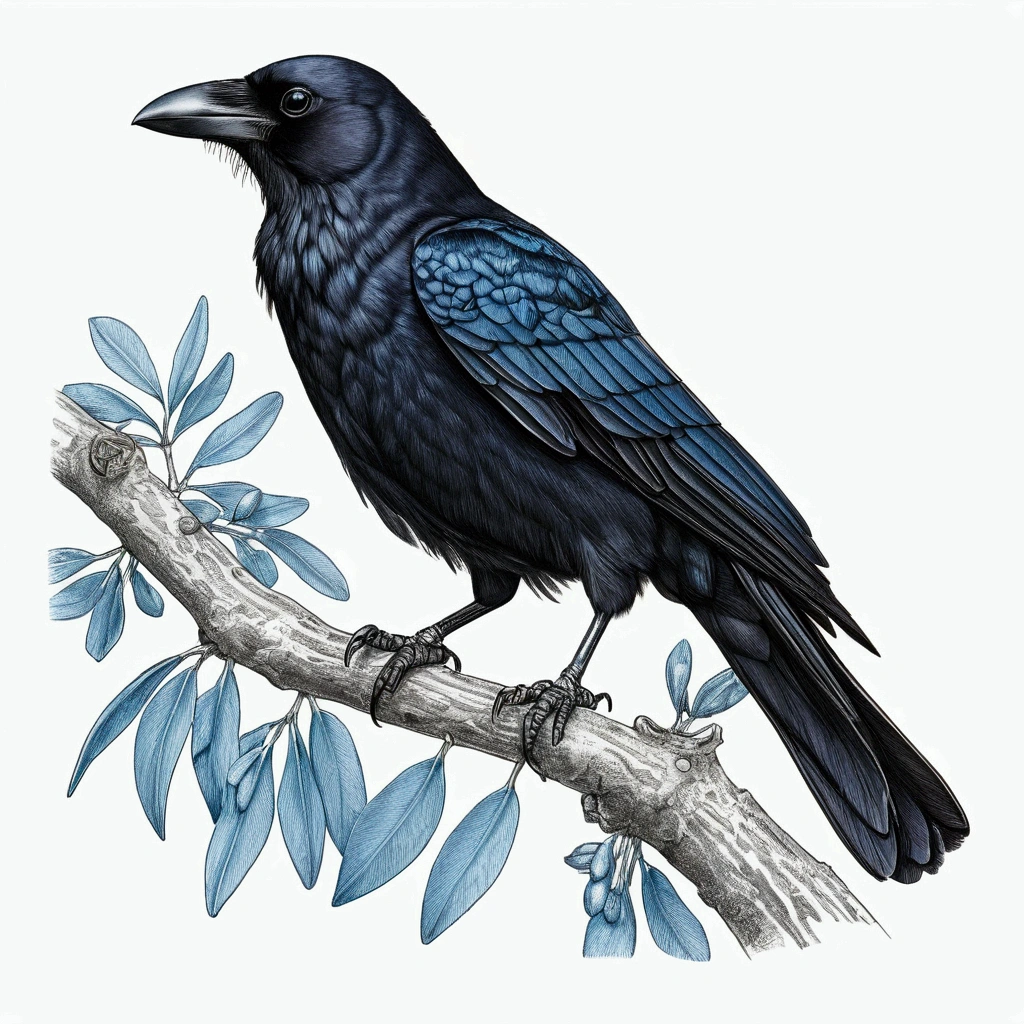 Drawing of a cerrado crow (Cyanocorax cristatellus), 8K, no errors in the image, no more than two wings, No writing, no signature.