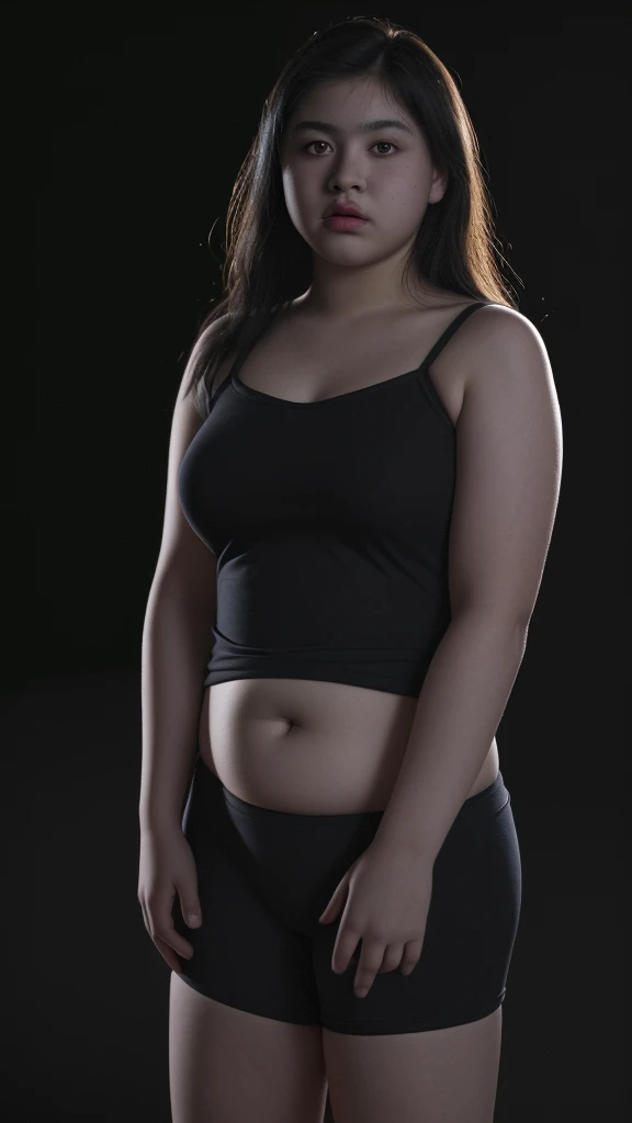 a close up of a person with a very large belly, photo from the front, full growth from the front, centered full body front-shot, photo taken from front, taken in the early 2020s, showing her shoulder from front, seen from the front, photo still of frontal view, half body cropping