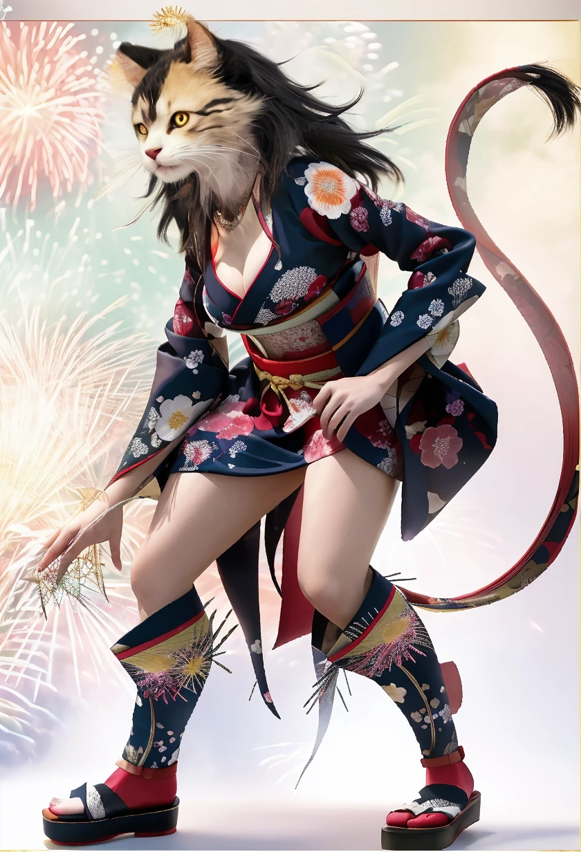 花火の夜の猫たち / Cat under fireworks