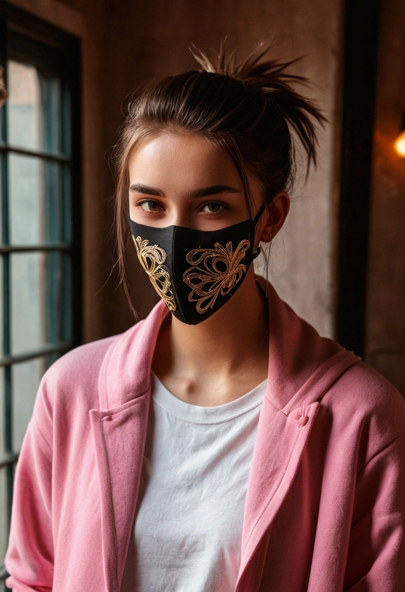 aesthetic tomboy with a mask