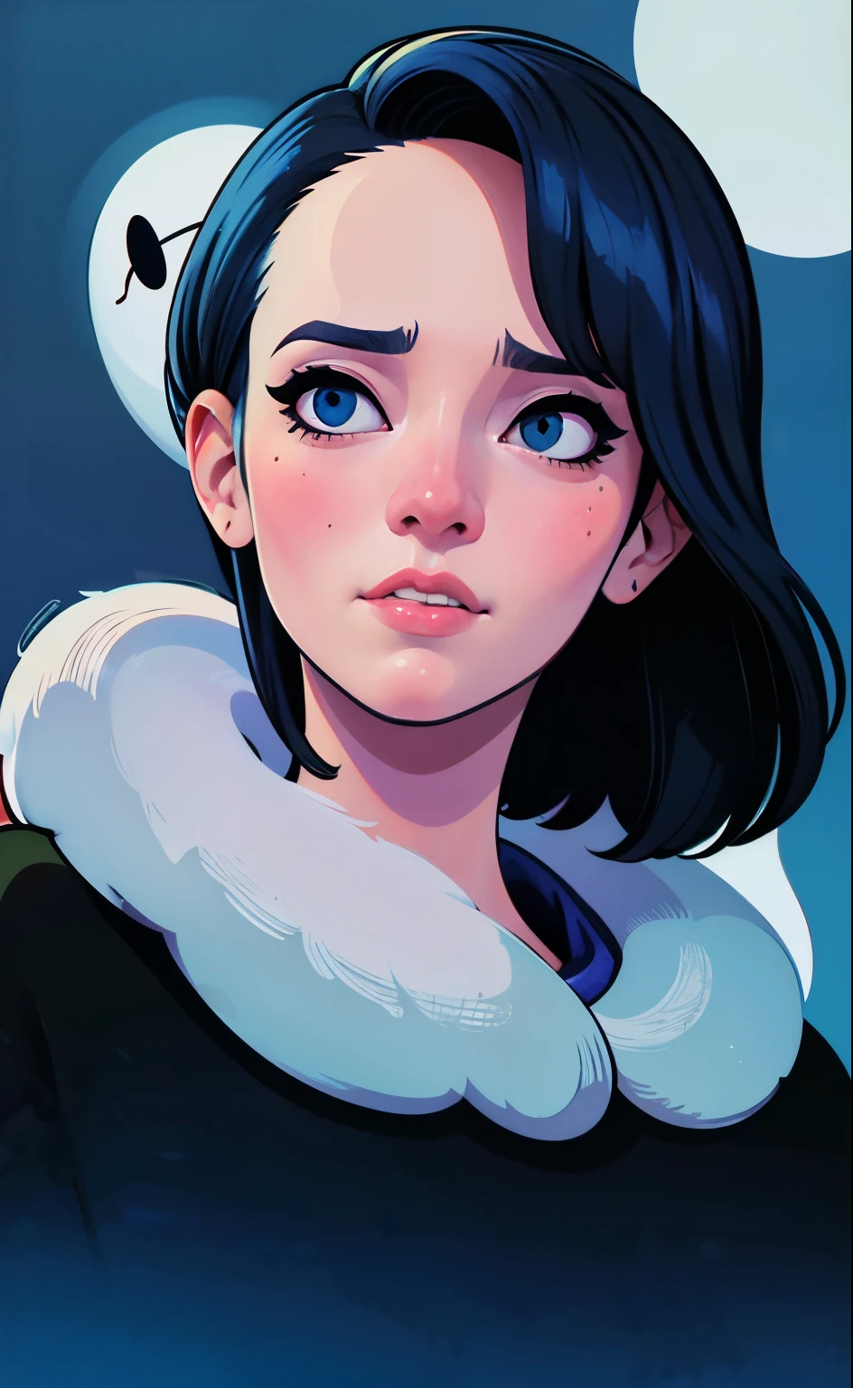 straight head of 1'Anime
Kaya Scodelario, joli-beau-visage, black har, blue eye, joli visage, realistically shaded, visage parfait, Fine details, realistic shaded lighting by Ilya Kuvshinov, Katsuhiro Otomo, Ghost in the shell, magali villeneuve,
artgerme, Rutkowski, wlop, Jeremy Lipkin, head tilted to the side of 1'Anime
Kaya Scodelario, joli-beau-visage, black har, blue eye, joli visage, realistically shaded, visage parfait, Fine details, realistic shaded lighting by Ilya Kuvshinov, Katsuhiro Otomo, Ghost in the shell, magali villeneuve,
artgerme, Rutkowski, wlop, Jeremy Lipkin,