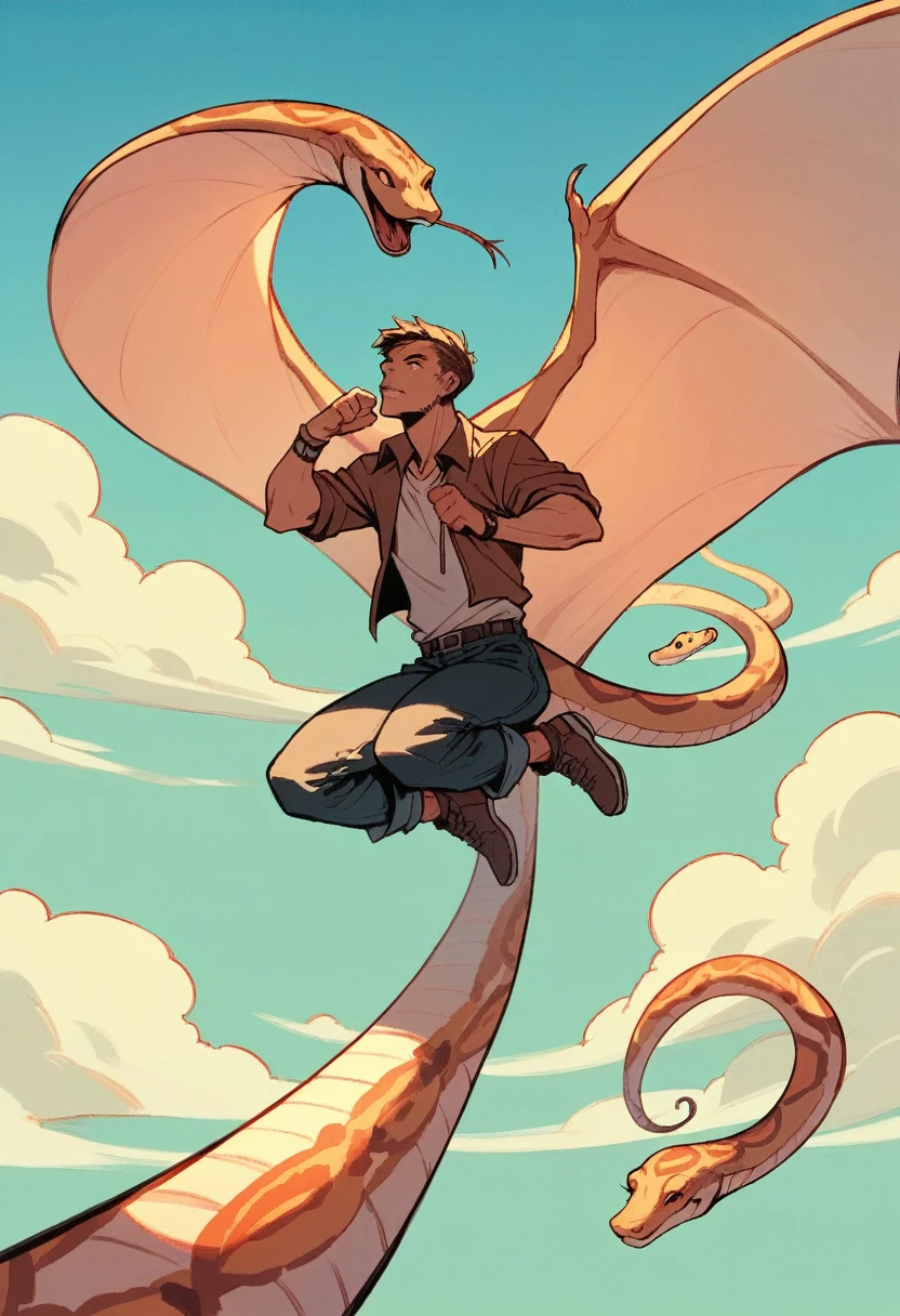 DND 5e, Pale blue, flying snake, animated