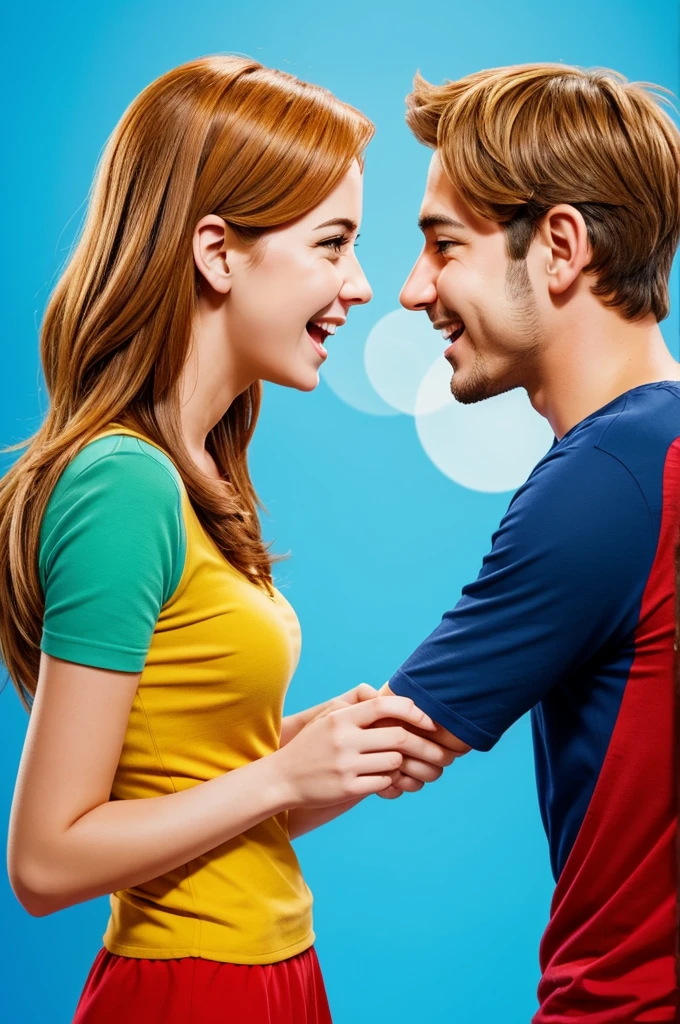 A suitable profile picture for your channel could depict two animated characters engaged in a comedic or romantic interaction, showcasing a lighthearted moment. They should resemble characters from a cartoon or romantic animated series, conveying a friendly and appealing vibe.