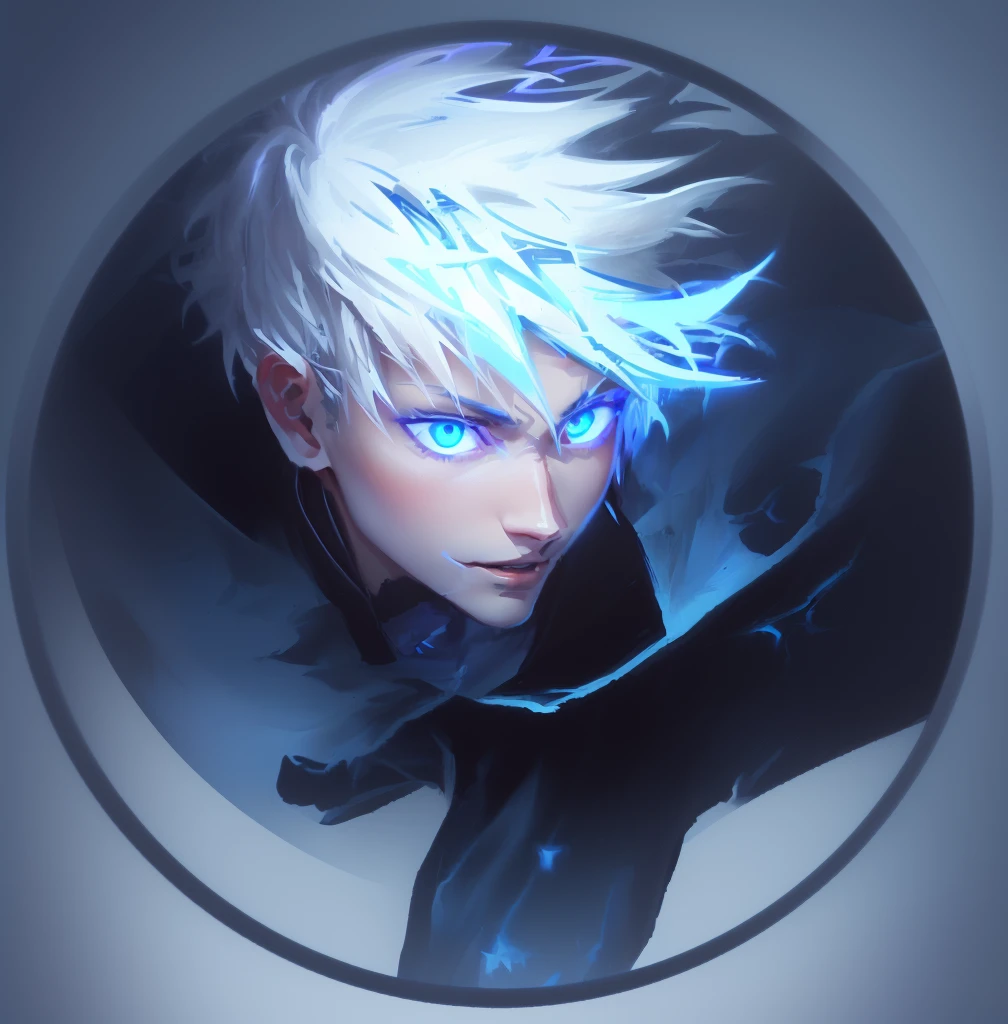 anime character with blue eyes and white hair in a circle, kaneki ken, ken kaneki, advanced digital anime art ”, tower of god, digital anime art!!, trigger anime artstyle, digital manga art, epic anime style, ultra instinct, profile picture 1024px, genos, killua zoldyck, hero 2 d fanart artsation