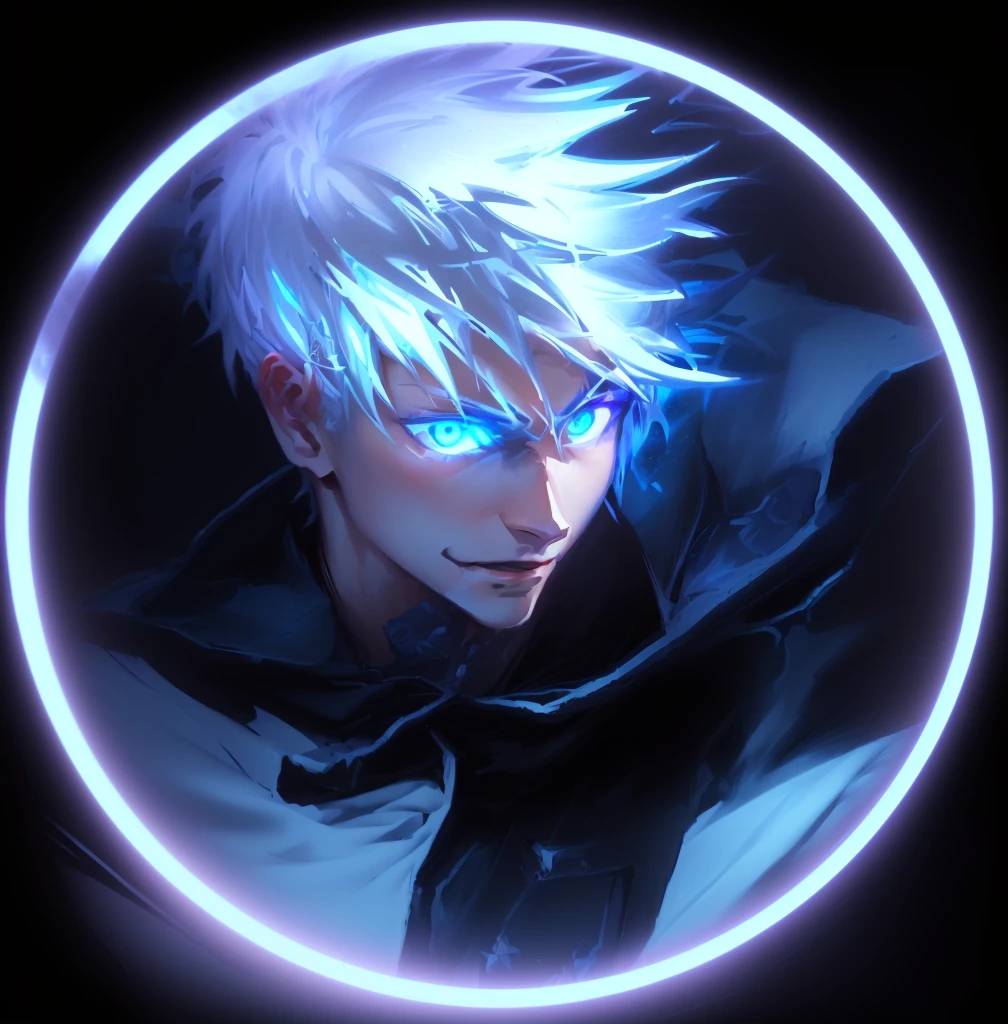 anime character with blue eyes and white hair in a circle, kaneki ken, ken kaneki, advanced digital anime art ”, tower of god, digital anime art!!, trigger anime artstyle, digital manga art, epic anime style, ultra instinct, profile picture 1024px, genos, killua zoldyck, hero 2 d fanart artsation