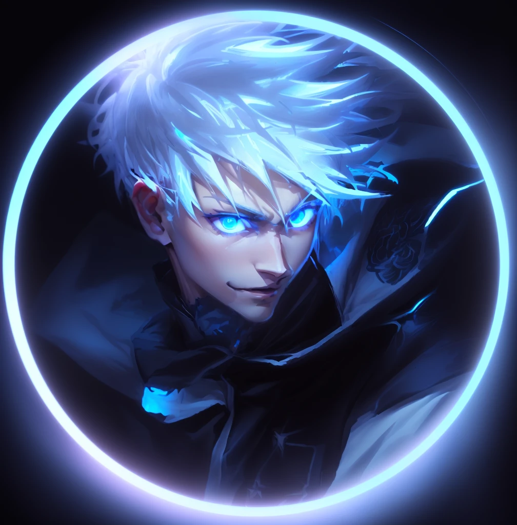anime character with blue eyes and white hair in a circle, kaneki ken, ken kaneki, advanced digital anime art ”, tower of god, digital anime art!!, trigger anime artstyle, digital manga art, epic anime style, ultra instinct, profile picture 1024px, genos, killua zoldyck, hero 2 d fanart artsation