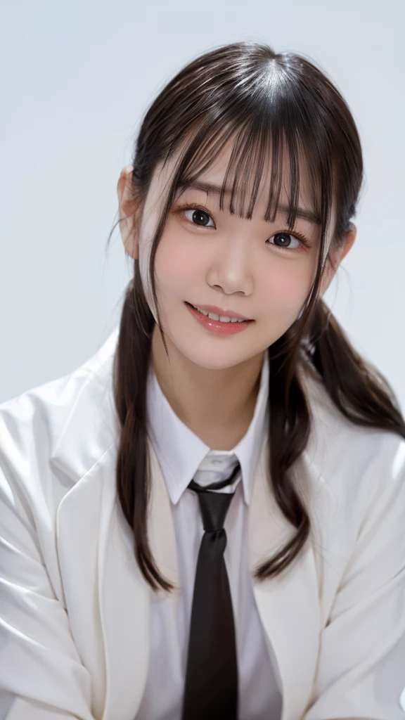 man, face focus, [[[adult]]], business suit, Jacket, white shirt, redtie, pants, frontage, highest quality, adopt, detailed face, simple background、white background、[[[black hair]]]、[[[blackeyes]]]、confident look、Upper body、smile、