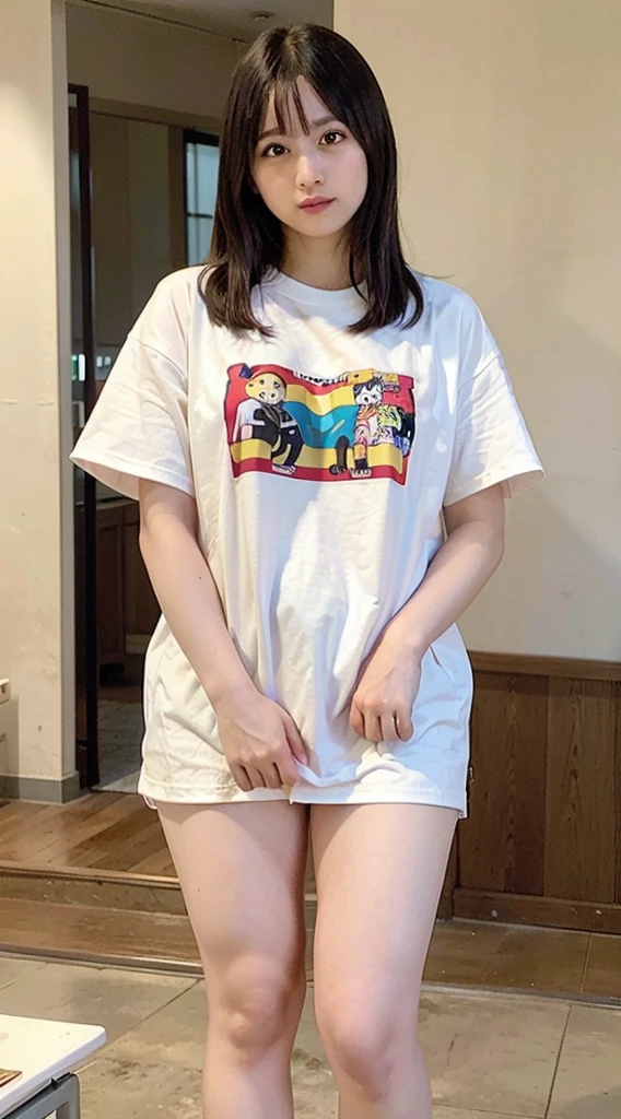 (Oversized_Shirt:1.2)、Oversized_Shirt、
Good Hand、4K、hight resolution、​masterpiece、top-quality、((Hasselblad photo))、foco nítido、(cinematlic lighting)、beautiful  lighting、dynamic ungle、[:(Detail Face:1.2):0.2]、Home、Short women、sixteen years old、Attractive paws、Emphasis on the thighs、slightly thicker thighs、Beautiful legs