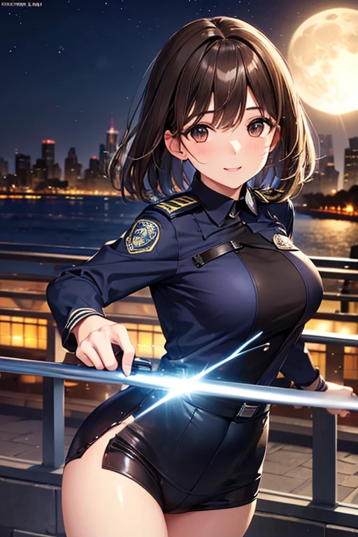 anegasaki nene、Shiny brown hair, short hair, (Beautiful brown eyes、Sparkling eyes, Fine grain)、smile、Ultra-detailed eyes、Very detailedな顔, Very detailedな目,


Highest quality, Highest quality, 16K, Unbelievably absurd, Very detailed, delicate and dynamic, SFW, Natural light, The particles reflect the color, Diffuse reflection of light, Vortex of Light, Hudson River, new york, Night view, moon, Create amazing image effects, ,
 (Cute sexy girl, , Pursue the perpetrator, Intense movement, Vibrant, hot, , , , pistol,  Police uniform, new york市警, )
